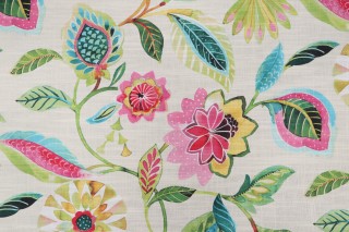 PK Lifestyles Light Of Day Printed Cotton Blend Drapery Fabric in Apple Blossom 