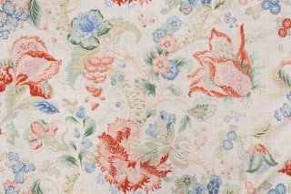PK Lifestyles Sadie Printed Cotton Drapery Fabric in Salmon 