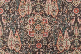 PK Lifestyles Wanderer Printed Cotton Blend Drapery Fabric in Nutmeg 