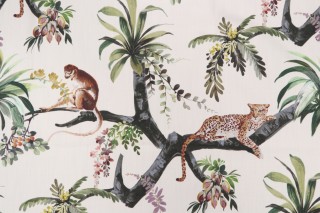 Hamilton Kismet Printed Cotton Drapery Fabric in Natural 