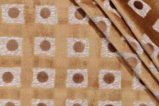 Hamilton Domino Velvet Upholstery Fabric in Caramel 