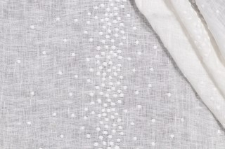 Kravet Bubbles Sheer Embroidered Drapery Fabric in Snow CLOSEOUT