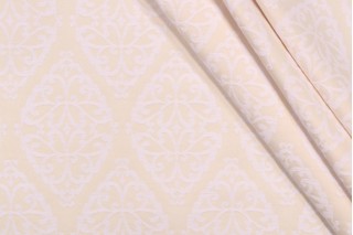 Dena Home Stencil Study Woven Damask Decorator Fabric in Shell