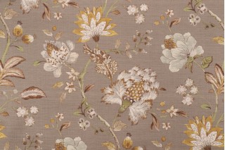 Mill Creek Isamen Printed Cotton Drapery Fabric in Vintage Grey