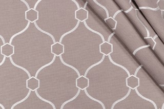 Vera Embroidered Backed Decorator Fabric in Camel 