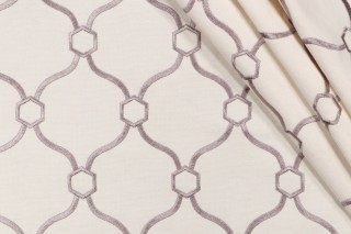Vera Embroidered Decorator Fabric in Natural 