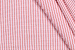 Atacama Stripe Woven Cotton Decorator Fabric in Coral 