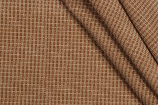 Scalamandre Small Check Velvet Upholstery Fabric in Caramel