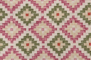 Scalamandre Diamond Printed Cotton Drapery Fabric in Bloom 
