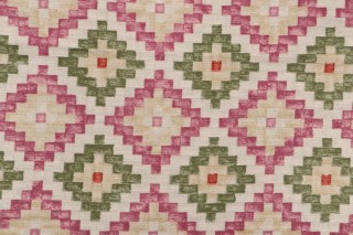 Scalamandre Diamond Printed Cotton Drapery Fabric in Bloom 