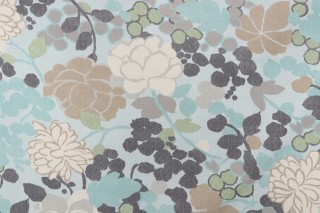 Novogratz Blossom Printed Polyester Outdoor Fabric in Aegean 