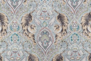 PK Lifestyles Twin Tigers Printed Cotton Drapery Fabric in Reed 