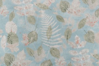 PK Lifestyles Farmhouse Leaf Printed Polyester Outdoor Fabric in Mist 