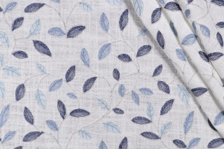 Hilary Farr Ivy Embroidered Drapery Fabric in 51-Denim for Covington 