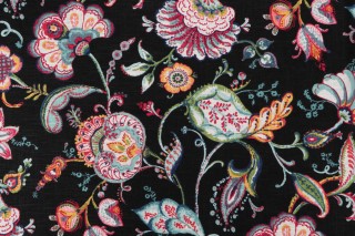 Covington Wedgewood Printed Linen Blend Drapery Fabric in 99-Onyx 