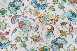 Covington Wedgewood Printed Linen Blend Drapery Fabric in 429-Gemstone 