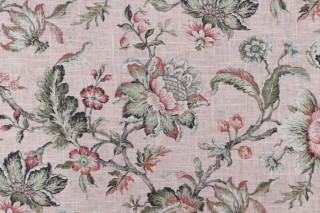 Covington Sturbridge Printed Linen Blend Drapery Fabric in 704-Dusty Rose 