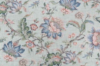 Covington Sturbridge Printed Linen Blend Drapery Fabric in 29-Seafoam 
