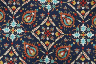 Covington Gabrielle Printed Cotton Drapery Fabric in 832-Regatta 