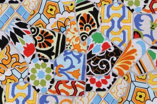Covington Talavera Printed Cotton Drapery Fabric in 150-Mardi Gras 