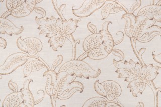 Jay Yang Printed Cotton Drapery Fabric in Beige