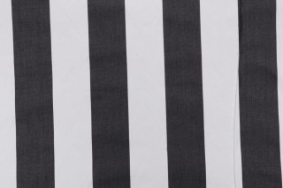 Dade Stripe Woven Decorator Fabric in Black