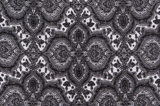 Harriman Woven Chenille Upholstery Fabric in Black/White