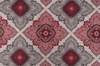 Adele Tapestry Upholstery Fabric in Ruby/Multi