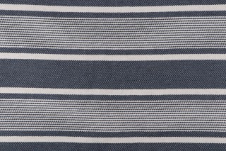 Stripe Woven Upholstery Fabric in Midnight Blue