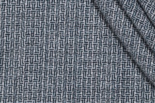 Fabricut Woven Chenille Outdoor Fabric in Indigo