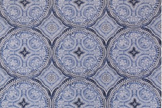Richloom Besetta Printed Polyester Outdoor Fabric in Navy