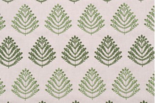 PK Lifestyles Royal Fern Emb Woven Embroidered Drapery Fabric in Leaf