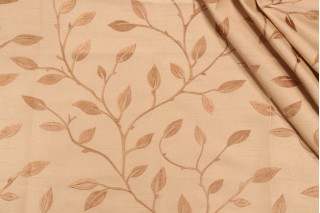 Valiant Fabrics Capri Embroidered Drapery Fabric in Wheat