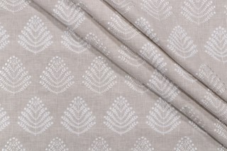 PK Lifestyles Royal Fern Embroidered Drapery Fabric in Papyrus