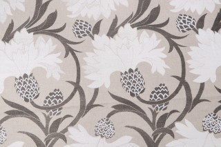 Scalamandre Floral Printed Drapery Fabric in Linen