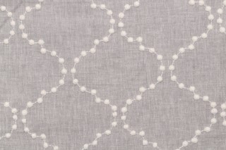 Kelly Ripa Home Pearl Drop Embroidered Drapery Fabric in Smoke