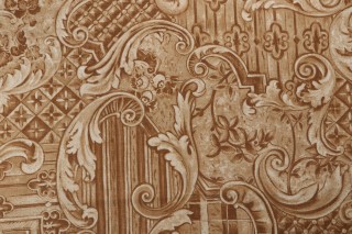 Scalamandre Herishef Printed Drapery Fabric in Gold