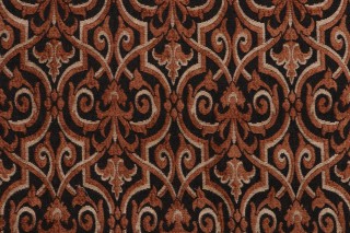 Robert Allen Gated Estate Chenille Tapestry Upholstery Fabric in Dark Copper