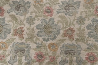 Scalamandre Printed Silk Drapery Fabric in Green/Multi