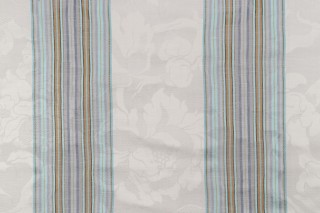 Scalamandre Stripe Damask Decorator Fabric in Sky