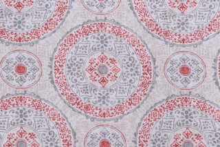 Magnolia Home Bruges Printed Cotton Drapery Fabric in Coral