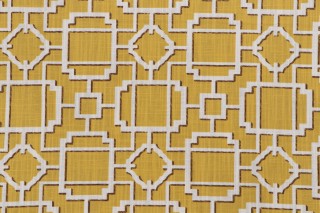 Covington Makura Printed Cotton Drapery Fabric in 805-Curry