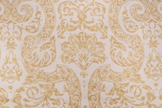 Scalamandre Fabrizia Silk Damask Decorator Fabric in Gold Leaf