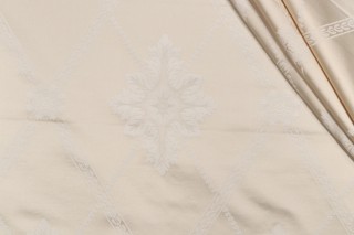 Gibbs Damask Decorator Fabric in Ivory