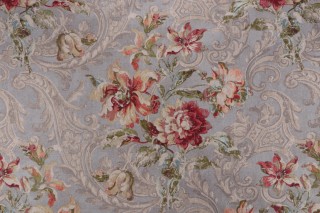 Waverly Fresco Flourish Printed Cotton Drapery Fabric in Jewel