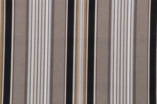 Waverly Getaway Stripe Printed Polyester Outdoor Fabric in Onyx