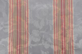 Scalamandre Damasco Imberline Damask Decorator Fabric in Grey/Rust