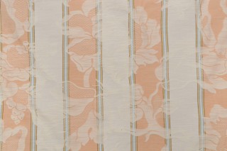 Scalamandre Damasco Rigato Damask Upholstery Fabric in Orange/Cream