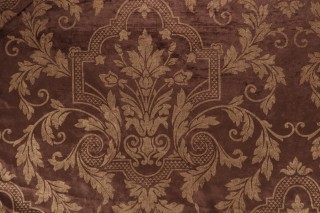 Scalamandre Falstaff Printed Velvet Upholstery Fabric in Espresso