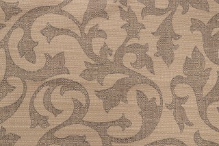 Scalamandre Scroll Damask Upholstery Fabric in Sandstone